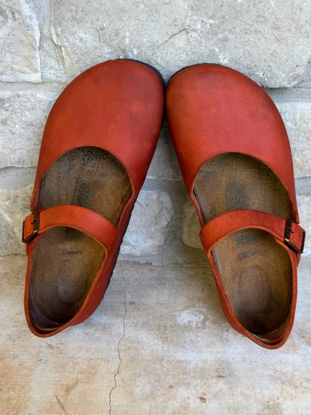 Birkenstock 38 Montova Orange Rare